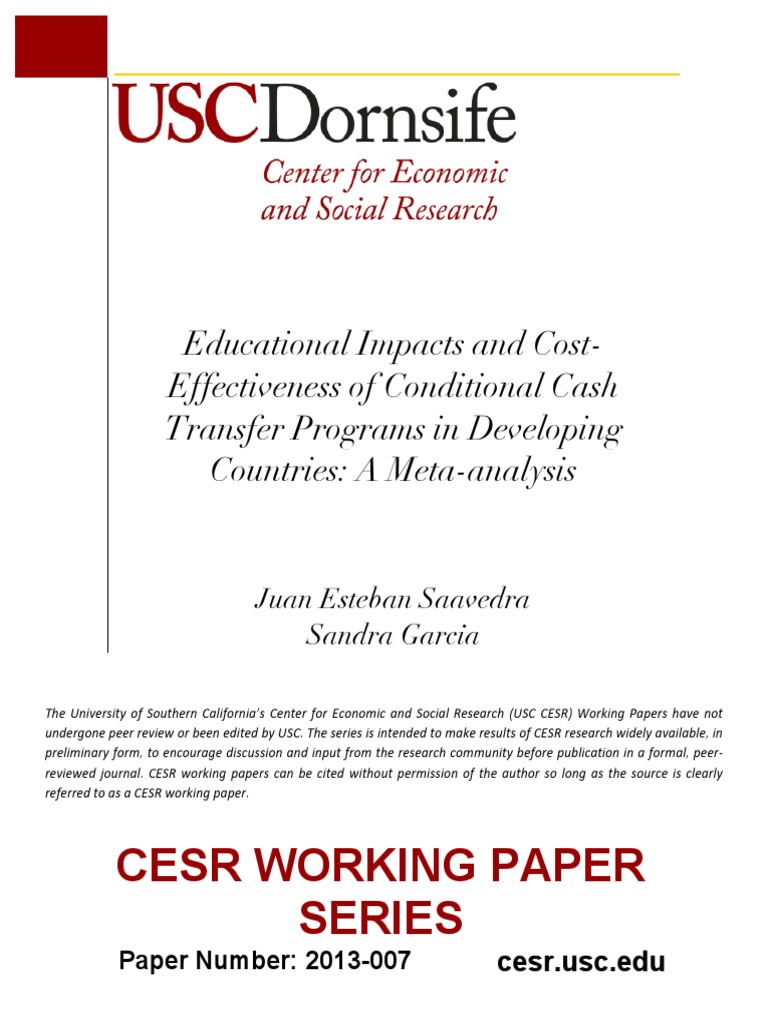 Cesr Working Paper Series | PDF | Effect Size | P Value