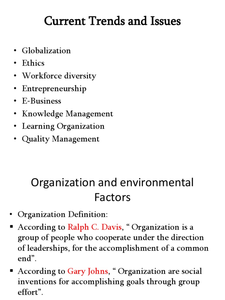 Current Trends And Issues Pdf Strategic Management Business