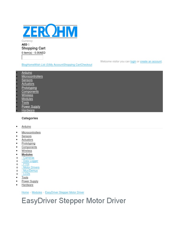 EasyDriver Stepper Motor Driver Overview | PDF | Arduino | Microcontroller