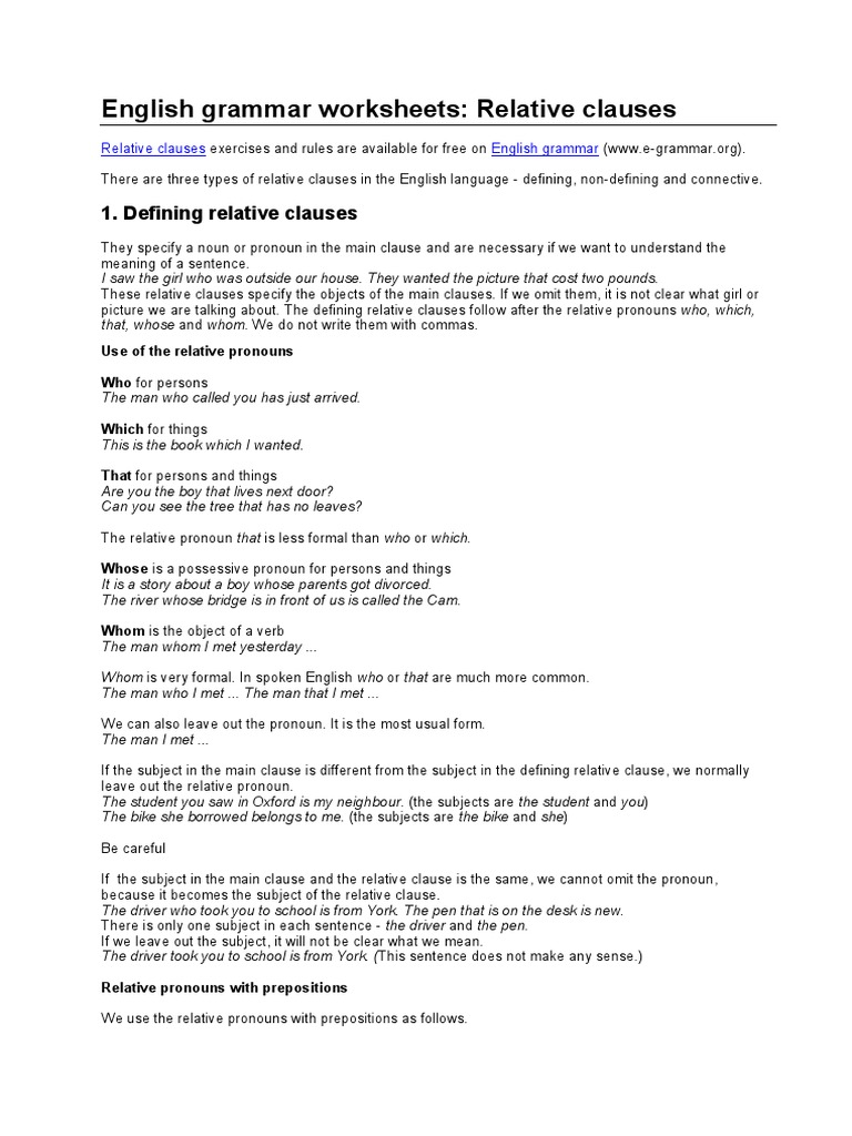 15 Relative Clauses | PDF