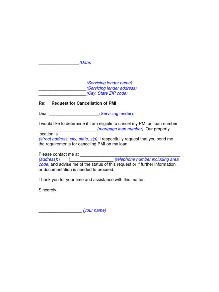 (Date) : Re: Request For Cancellation of PMI | PDF