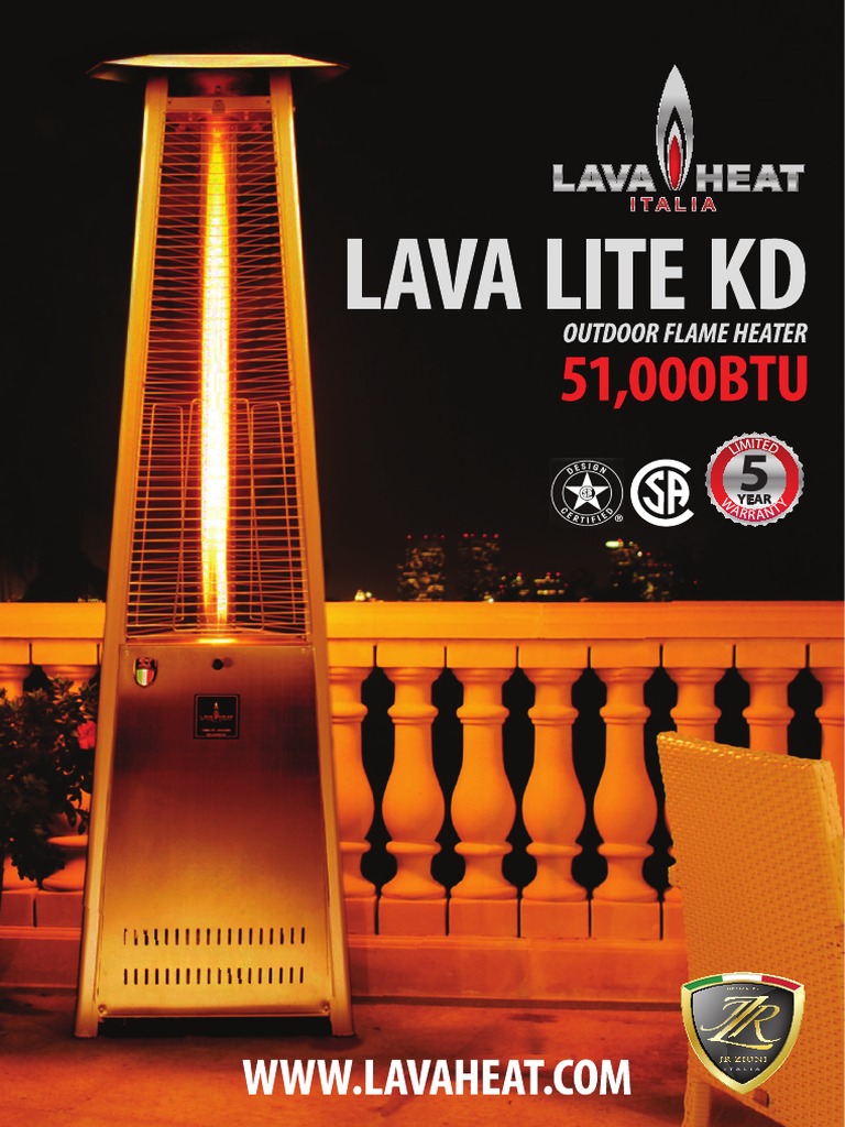 Lava Heat Italia Lava Lite KD Patio Heater Owners Manual Propane