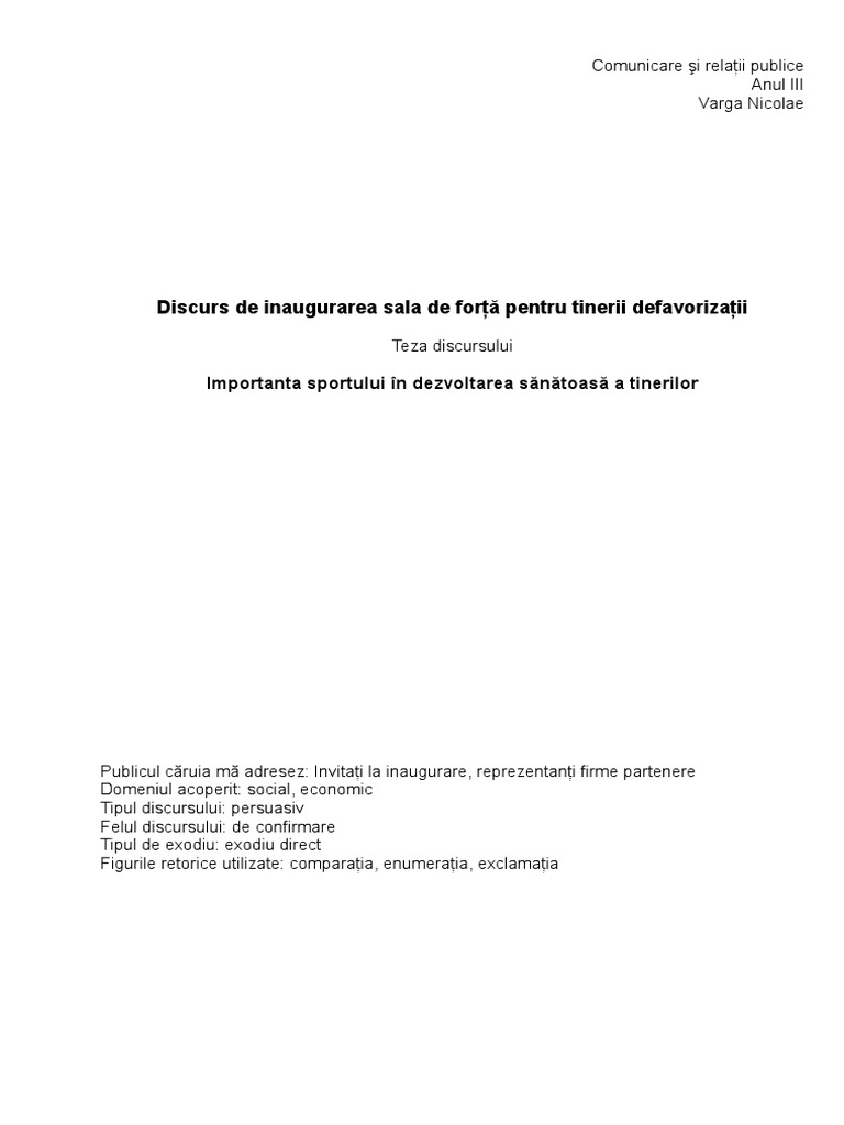 Model de Discurs | PDF