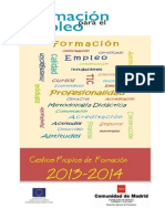 CATALOGO  CURSOS CENTRO DE FORMACIÓN PARA EL EMPLEO  2013-2014