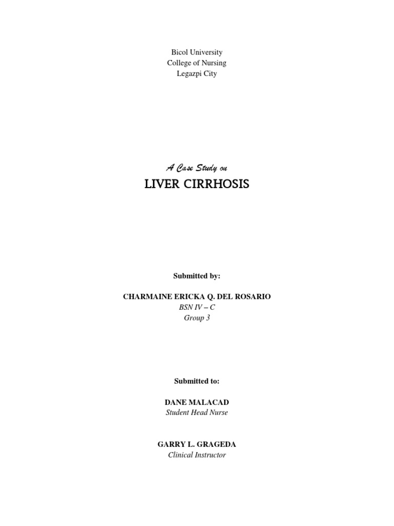 Liver Cirrhosis: A Case Study On | PDF | Liver | Cirrhosis