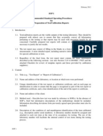 Sop 1 Recommended Standard Operating Procedures For Preparation of Test/Calibration Reports