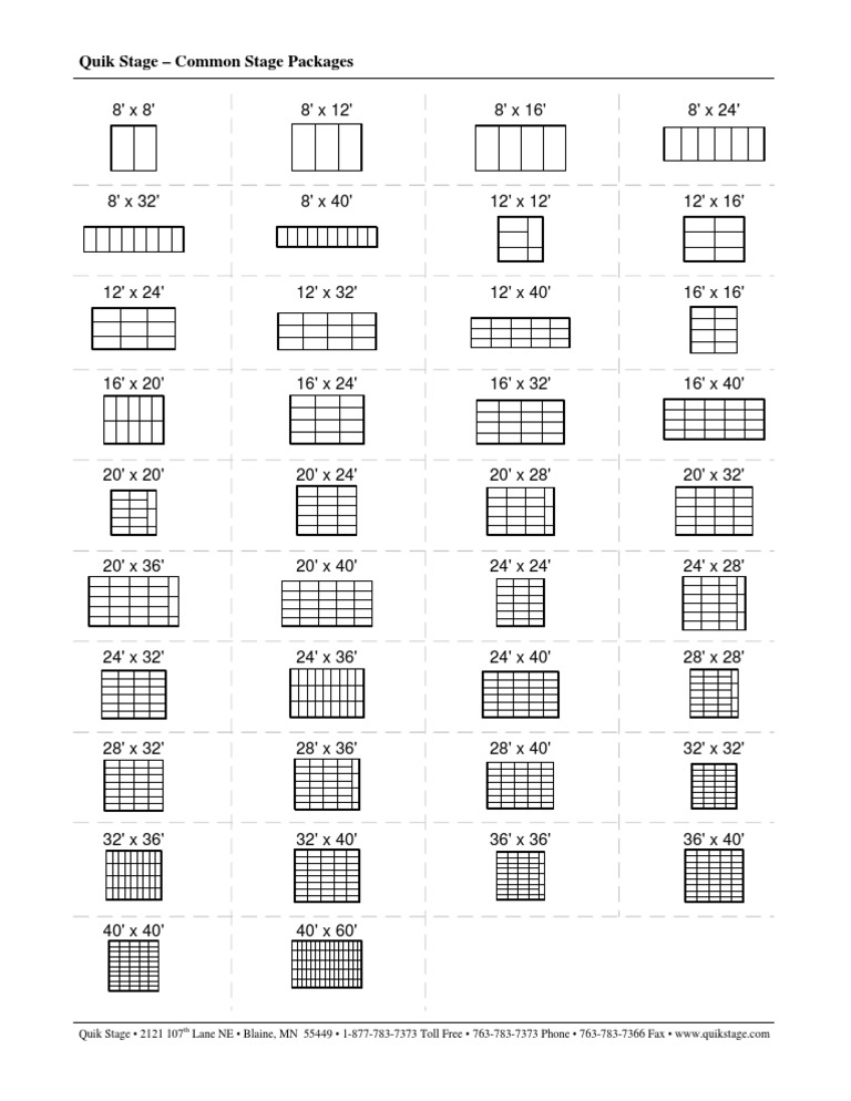 Common Stage Package Sizes List | PDF