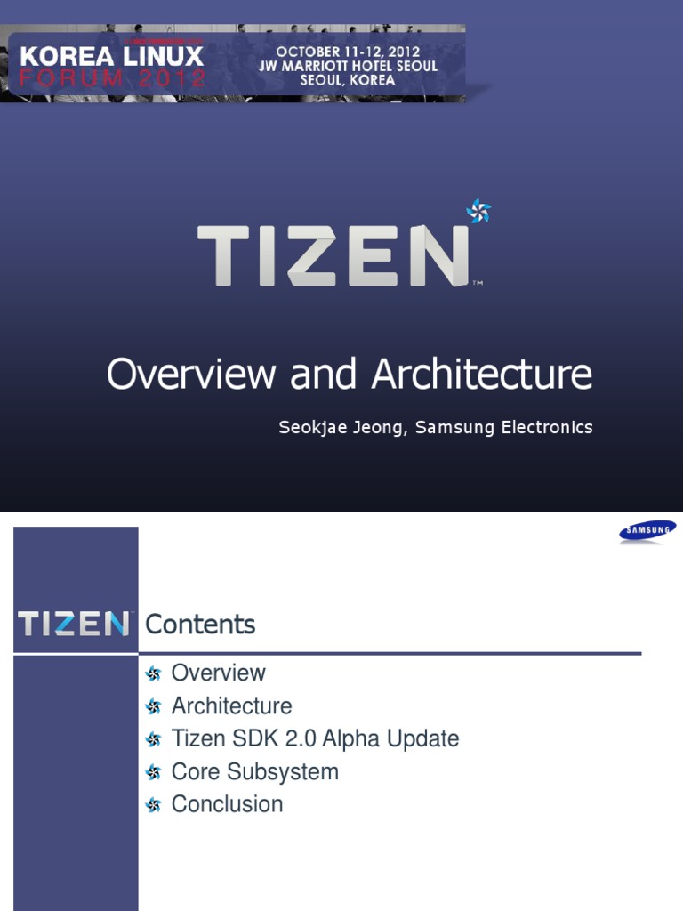 Tizen Overview and Architecture | PDF | Linux | Html5