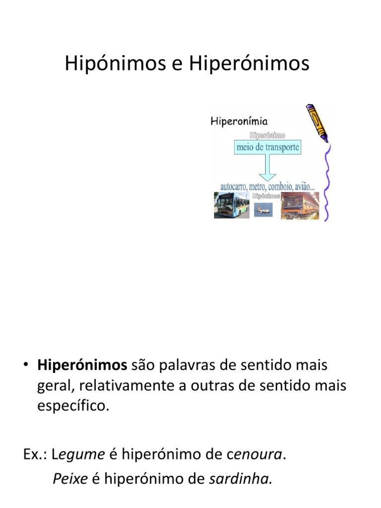 Hipónimos e Hiperónimos | PDF | Artes Linguísticas e Disciplina | Bem-estar