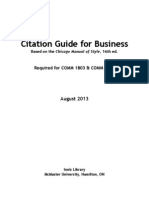 Citation Guide For Business: Required For COMM 1B03 & COMM 1E03