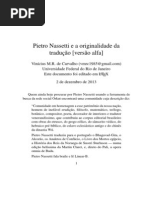 Pietro Nassetti e a originalidade da
tradução [versão alfa]