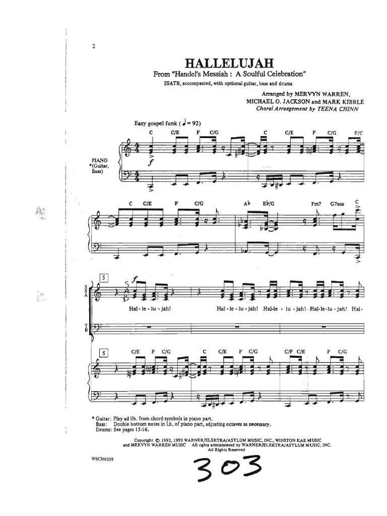 Hallelujah Chorus Gospel Sheet Music
