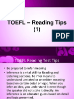 TOEFL - Reading Tips