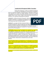 Discusión y Aprobación Del Presupuesto Publico Venezolano