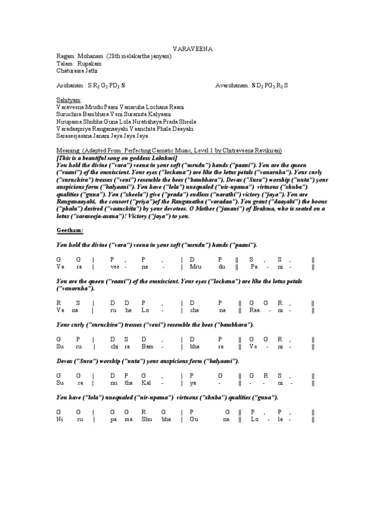 Varaveena Geetham Pdf Hindu Literature Hindu Mythology