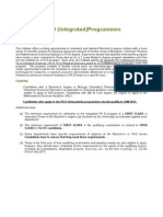 PH D (Integrated) Programmes: Eligibility