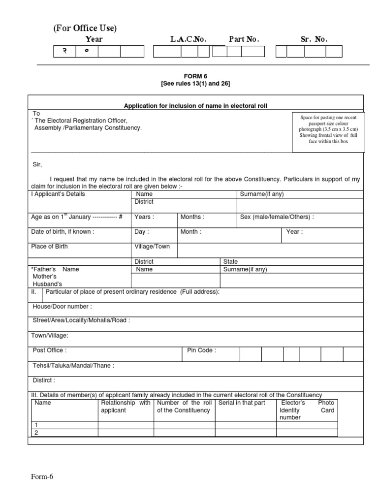 Electoral Roll Inclusion Form | PDF | Finance & Money Management ...