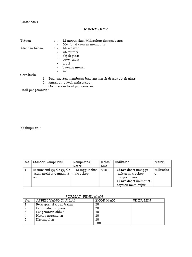 Ujian Praktik Ipa Biologi Kelas Ix