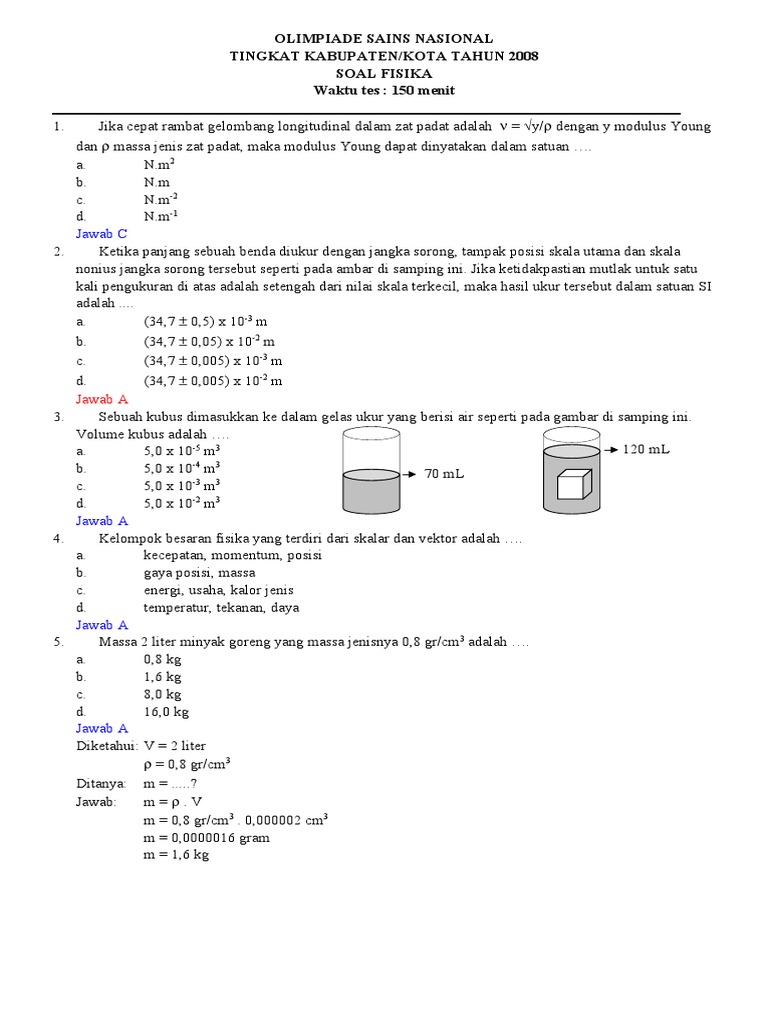 OSN Fisika Tingkat Kabupaten 2008 SMP