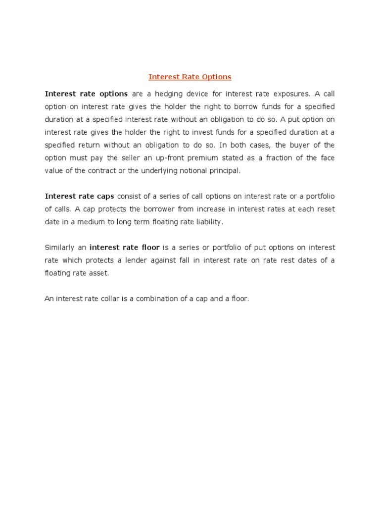 Interest Rate Call Option Overview | PDF