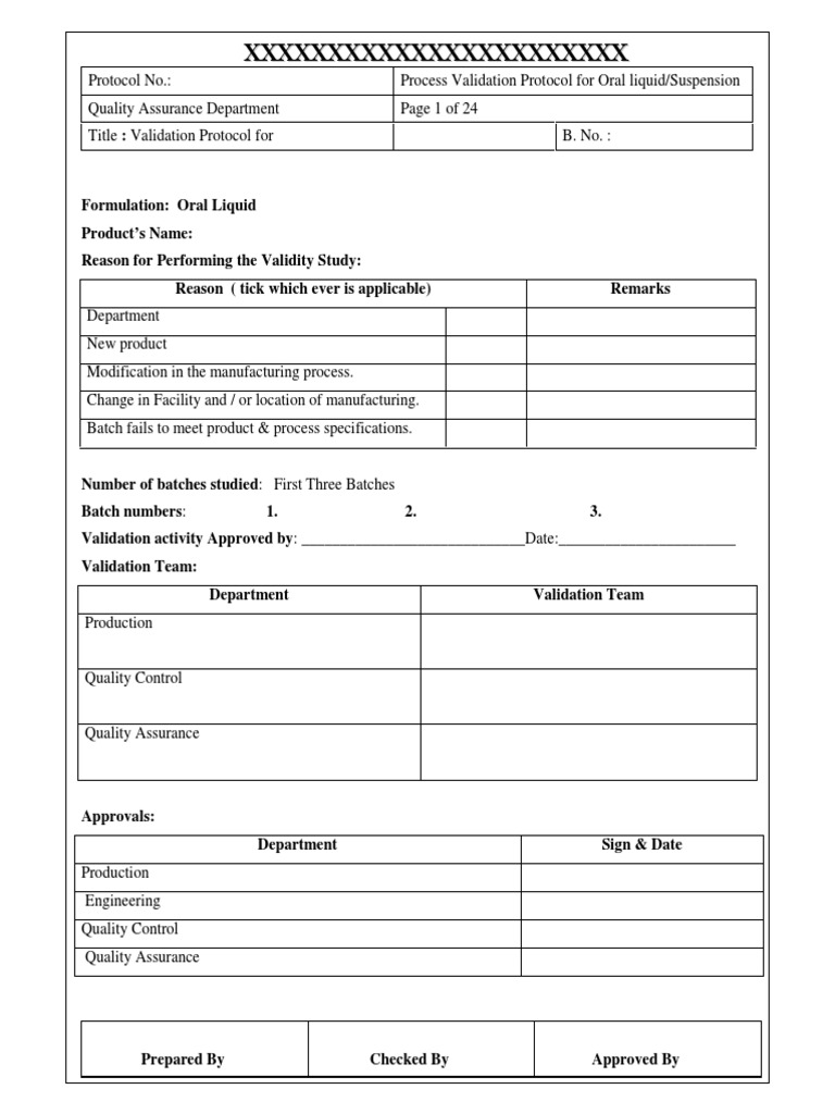 Process Validation of Liquid Verification And Validation Quality