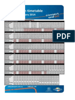 Tram Timetable Australia Day 2014