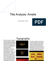 Title Analysis Amelie