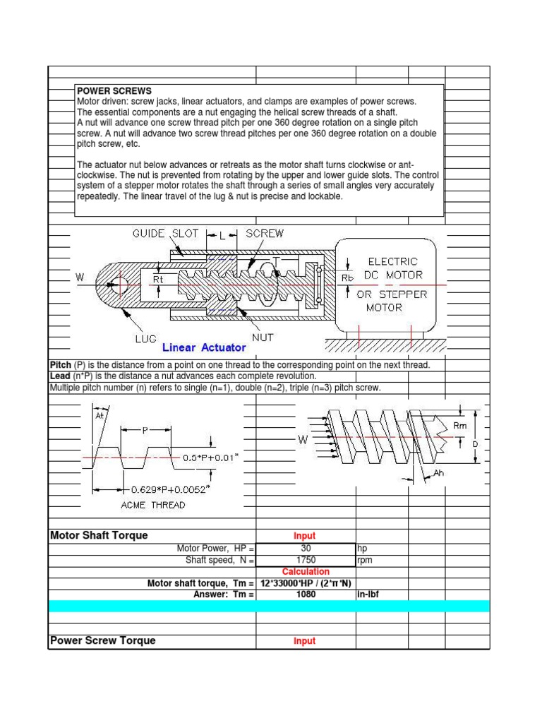 Calculation Torque of Screw