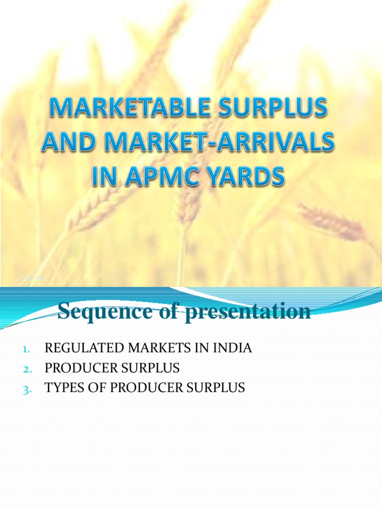 Marketable Surplus and Market-Arrivals in APMC Yards | PDF | Wheat ...
