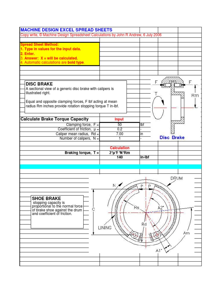 Brake Design and Calculation PDF Brake Vehicle Technology