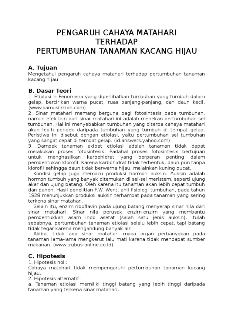 Laporan Kacang Hijau