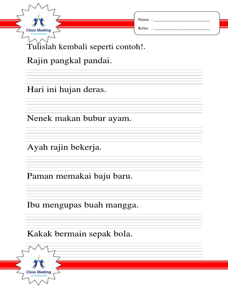 Coba Tulis Tegak Bersambung