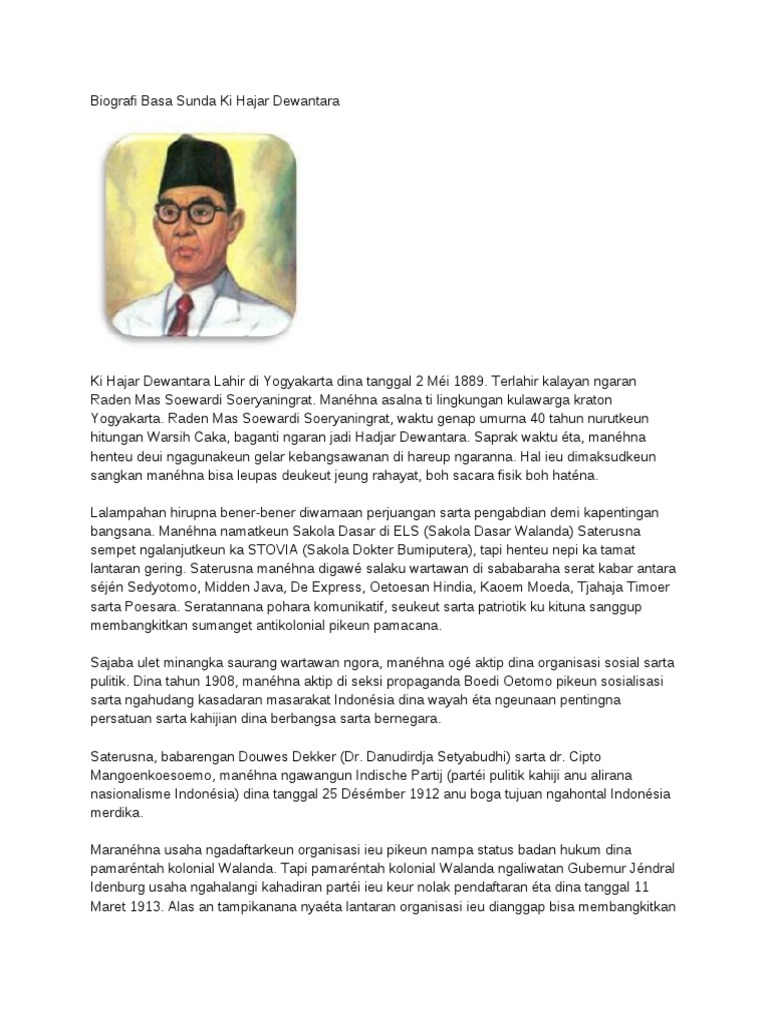 Biografi Basa Sunda Ki Hajar Dewantara