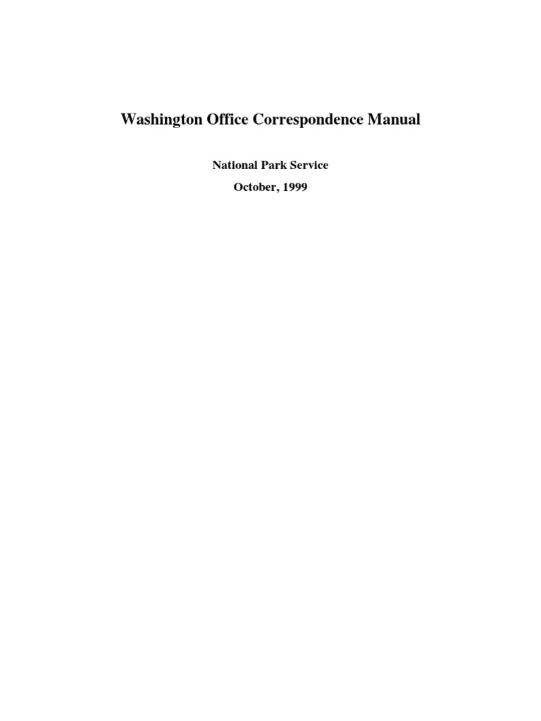 Office Correspondence Manual The Honourable Mail