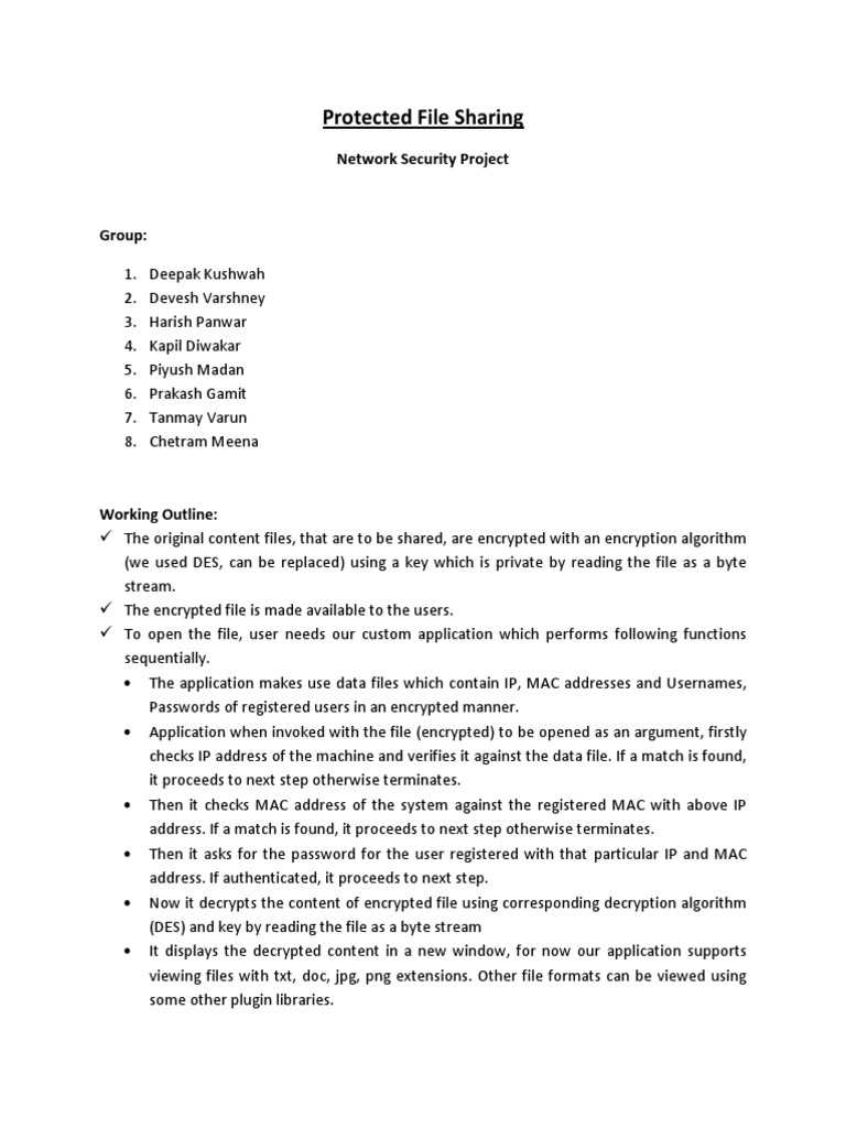 Secure File Sharing with Encryption | PDF
