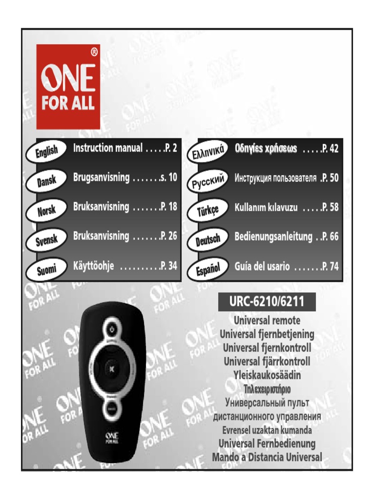 SONY　STR -AN1000 One For All Remote Setup Guide | PDF