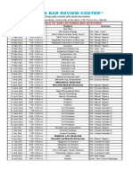 2014 JURISTS Schedule of Pre-Bar Lectures and Activities