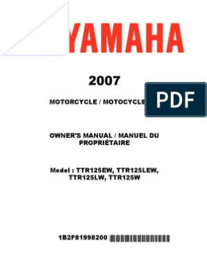 Yamaha TTR 125 - 2007 Shop Manual, PDF, Propulsion