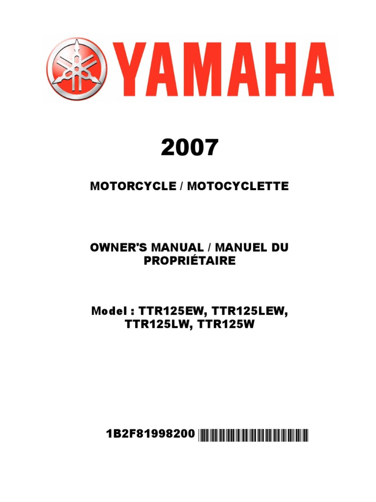 Yamaha TTR 125 - 2007 Shop Manual | PDF | Propulsion | Machines