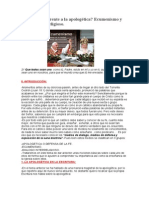 ¿La Iglesia Frente A La Apologética Ecumenismo y Diálogo Interreligioso.