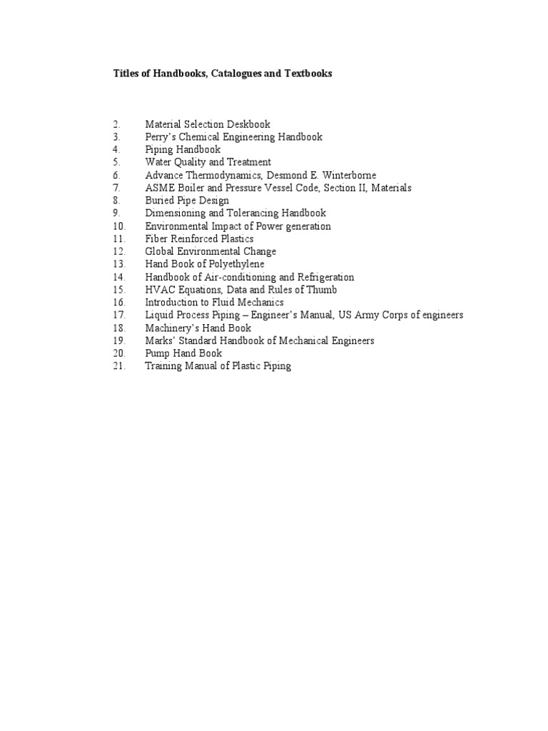 Titles of Handbooks, Catalogues and Textbooks | PDF | Technology ...
