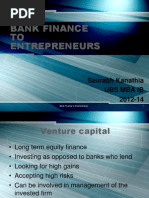 Bank Finance To Entrepreneurs