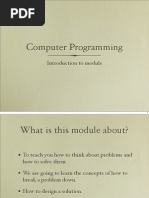 Computer Programming: Introduction To Module