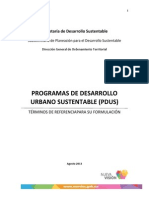 Términos de Referencia de Programas de Desarrollo Urbano Sustentable. Secretaría de Desarrollo Sustentable Morelos