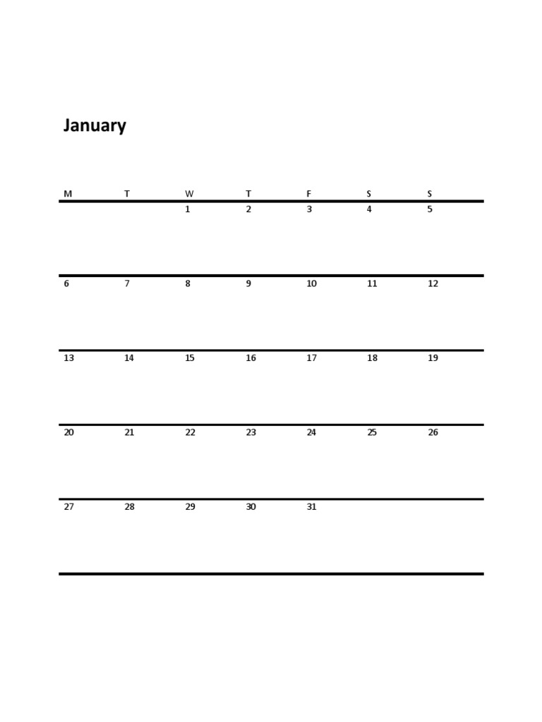 Jan Calendar | PDF