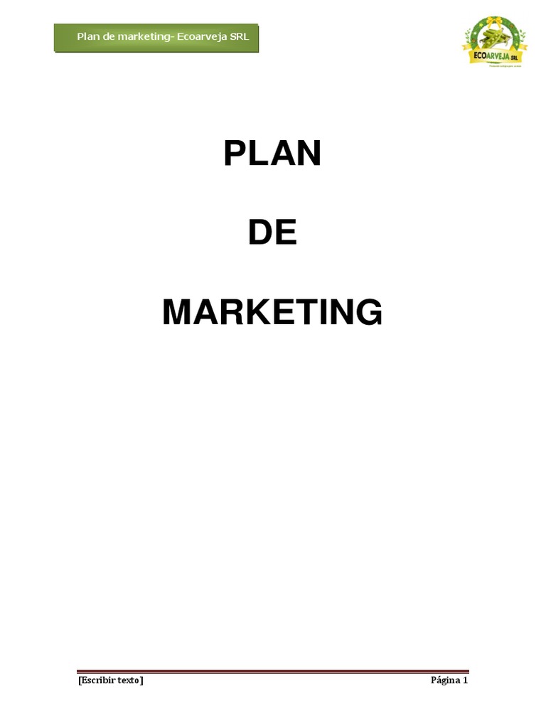 Plan de Marketing para Ecoarveja SRL | PDF | Producto (Negocio) | Marketing