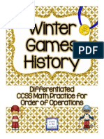 Winter Games History: Differentiated CCSS Math Practice For Order of Operations