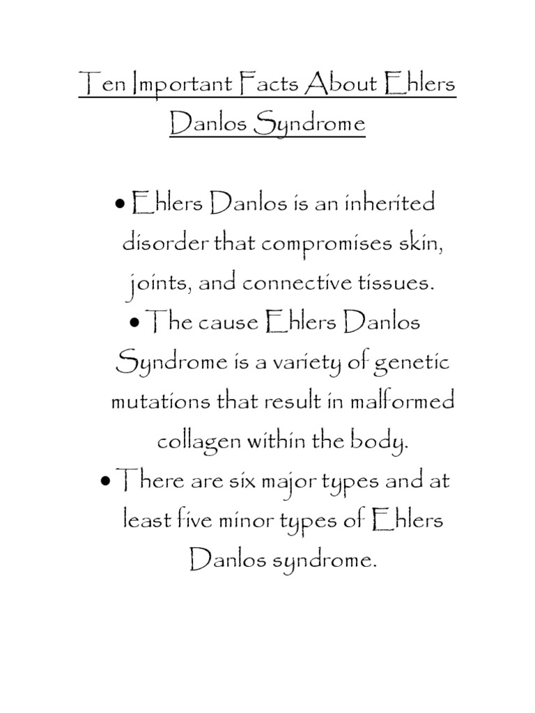 Poster-Ehlers Danlos Syndrome | PDF | Health Sciences | Medicine