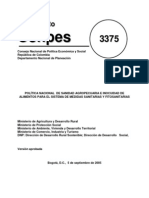 3375 Pol+¡tica Nacional de Sanidad Agropecuaria e Inocuidad de Alimentos para el sistema de medidad sanitarias y fitosanitarias