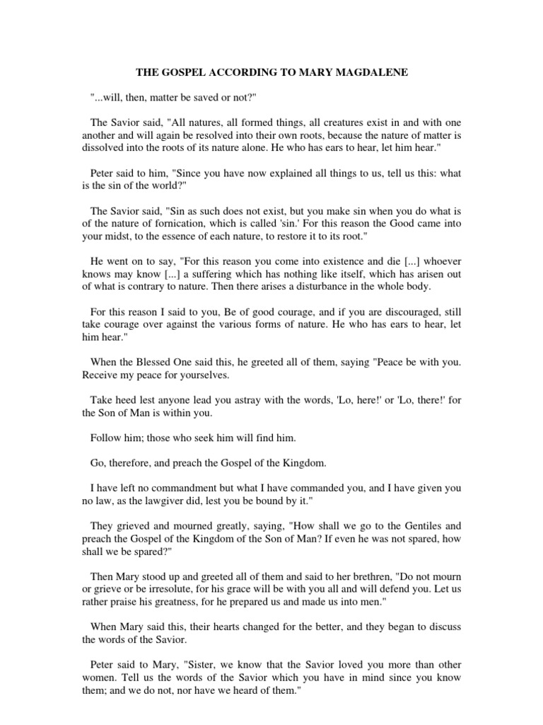 Was There A Gospel According To Mary Magdalene